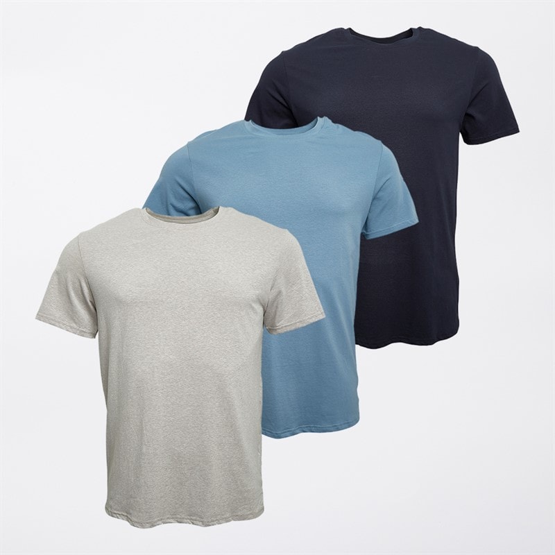Ted Baker Mens Three Pack Crew Neck T-Shirts Navy Mix - Image 1