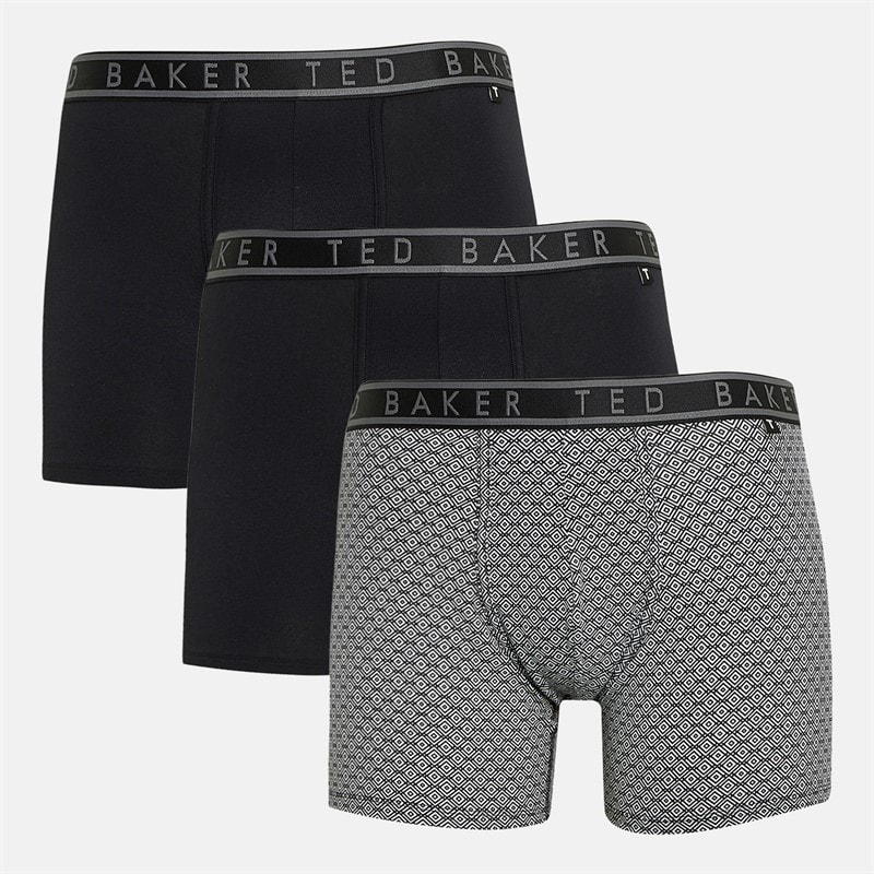 Ted Baker Mens Three Pack Boxers Black/Micron/Black - Image 1