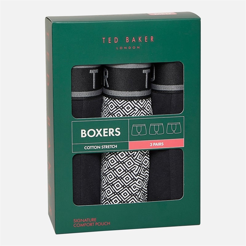 Ted Baker Mens Three Pack Boxers Black/Micron/Black - Image 2