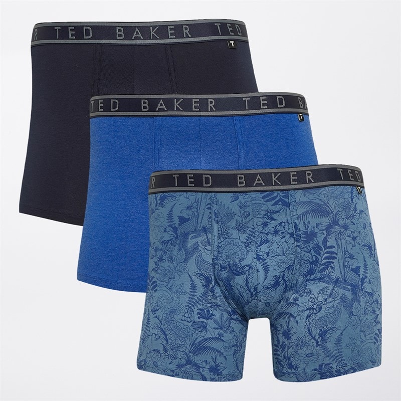 Ted Baker Mens Three Pack Boxers Navy Treasure/Blue Mazarine/Blue - Image 1