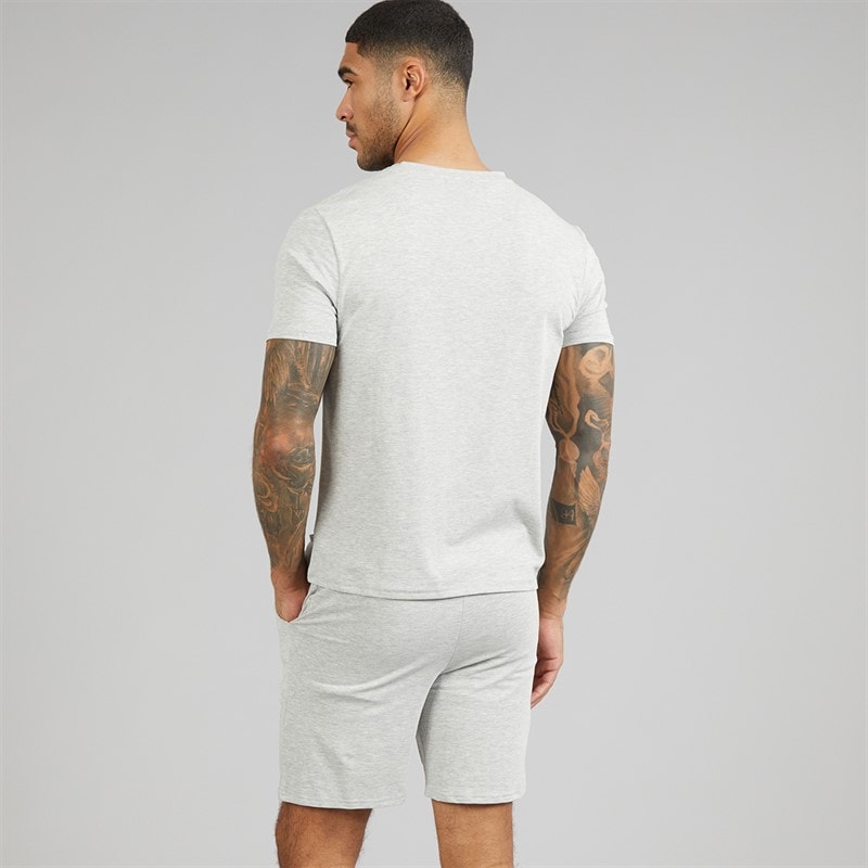Ted Baker Mens T-Shirt And Shorts Lounge Set Heather Grey - Image 2