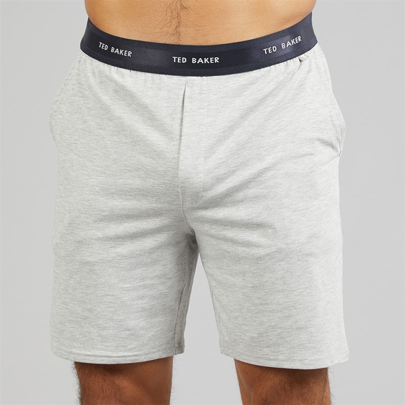 Ted Baker Mens T-Shirt And Shorts Lounge Set Heather Grey - Image 3