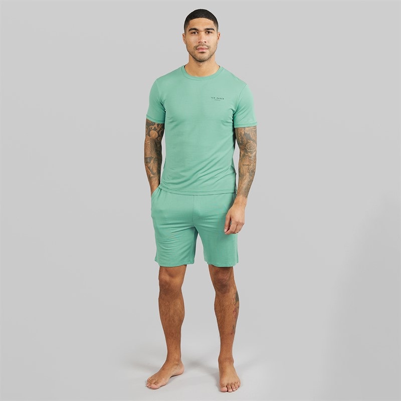 Ted Baker Mens T-Shirt And Shorts Lounge Set Mint - Image 4