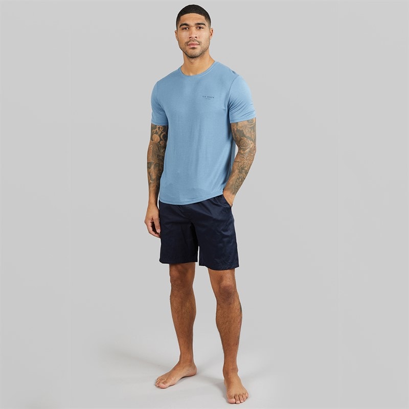 Ted Baker Mens T-Shirt And Shorts Lounge Set Solid - Image 4