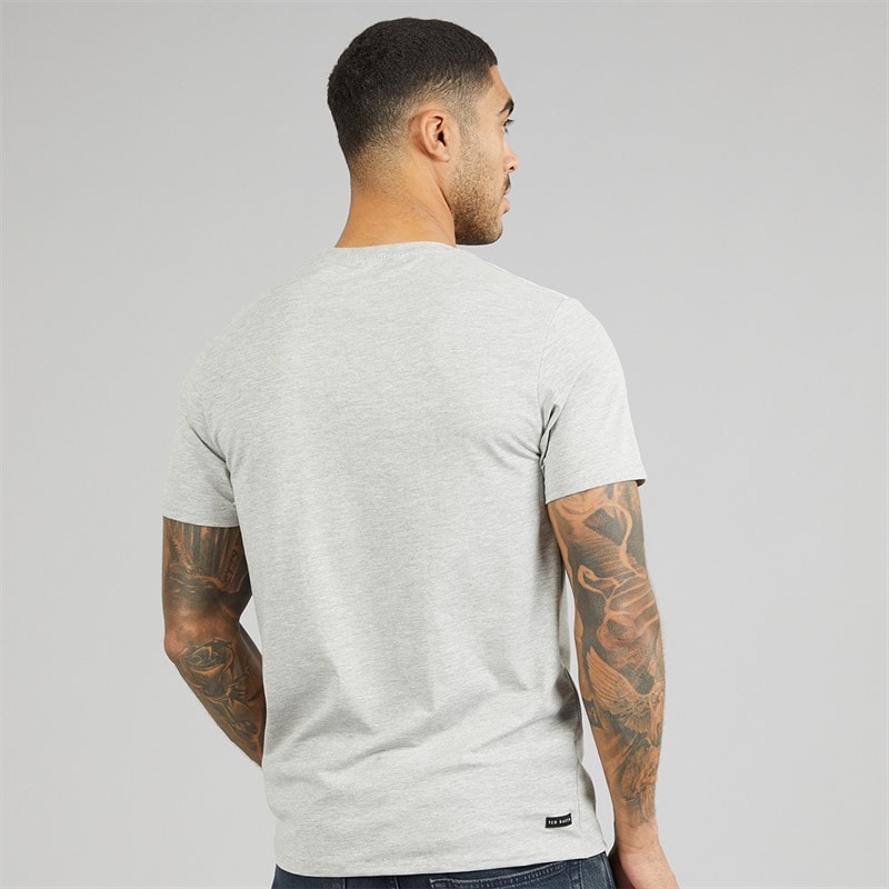 Ted Baker Mens Three Pack Crew Neck T-Shirts Black/White/Grey - Image 3