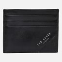 Ted Baker Mens Raffle Embossed Corner Leather Card Holder Black