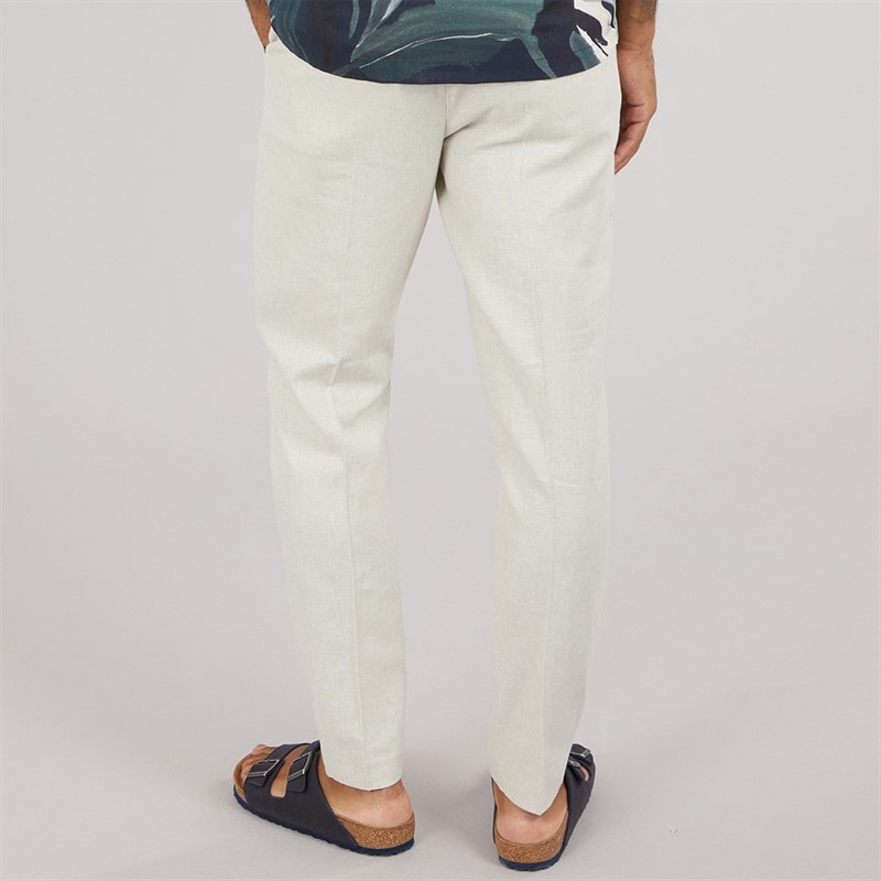 Ted Baker Mens Kenleyt Stretch Linen Trousers Stone - Image 2