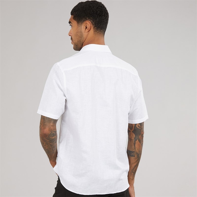 Ted Baker Mens Palomas Short Sleeve Linen Shirt White - Image 2