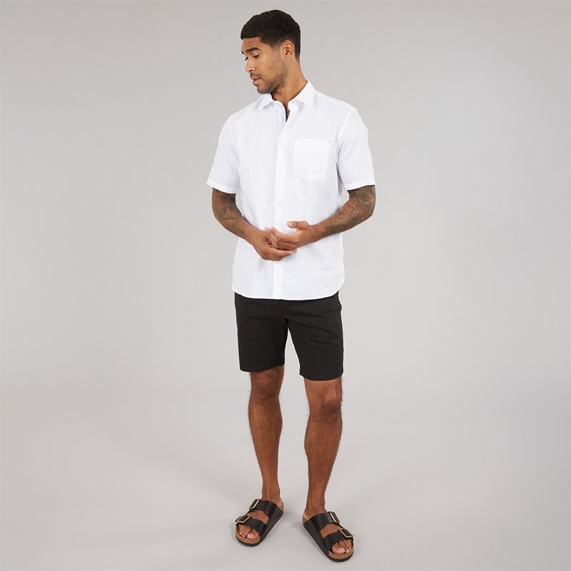 Ted Baker Mens Palomas Short Sleeve Linen Shirt White - Image 4