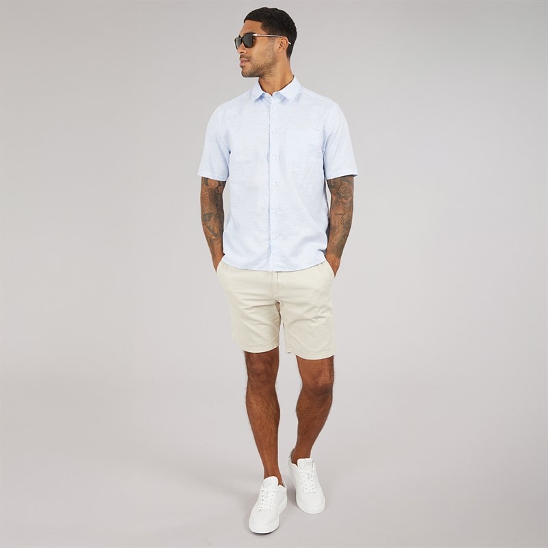 Ted Baker Mens Palomas Short Sleeve Linen Shirt Blue - Image 4