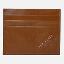 Ted Baker Mens Raffle Embossed Corner Leather Card Holder Tan