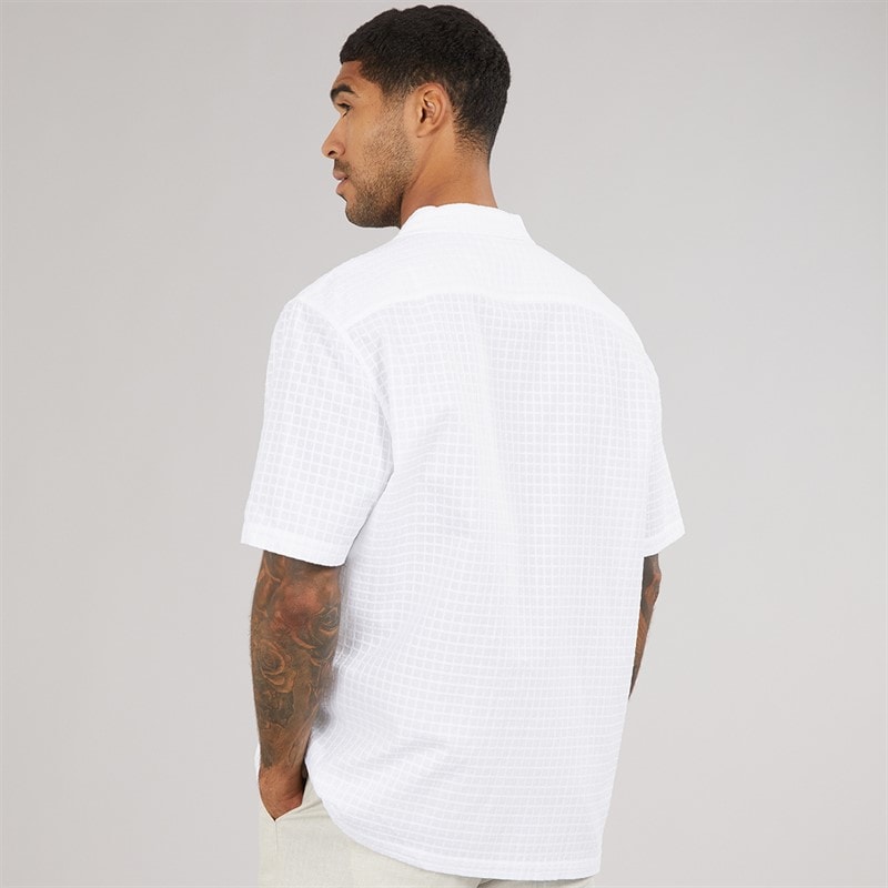 Ted Baker Mens Oise Short Sleeve Textured Geo Shirt White - Image 2