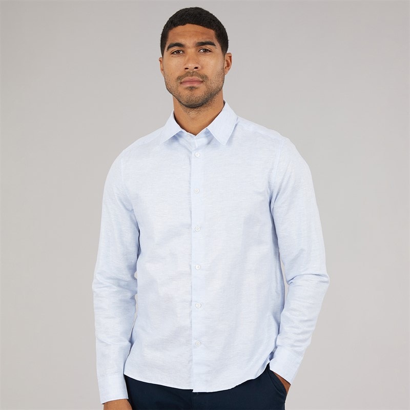 Ted Baker Mens Romeos Linen Shirt Blue