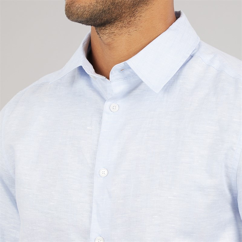 Ted Baker Mens Romeos Linen Shirt Blue - Image 3