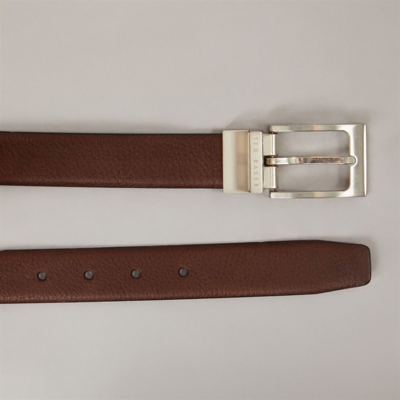 Ted Baker Mens Karmer Reversible Leather Belt Chocolate - Image 2