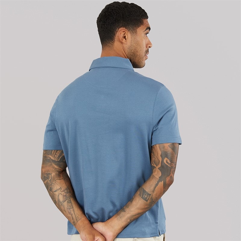Ted Baker Mens Wilmott Slim Soft Touch Polo Shirt Mid Blue - Image 2