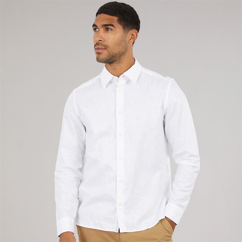 Ted Baker Mens Romeos Linen Shirt White