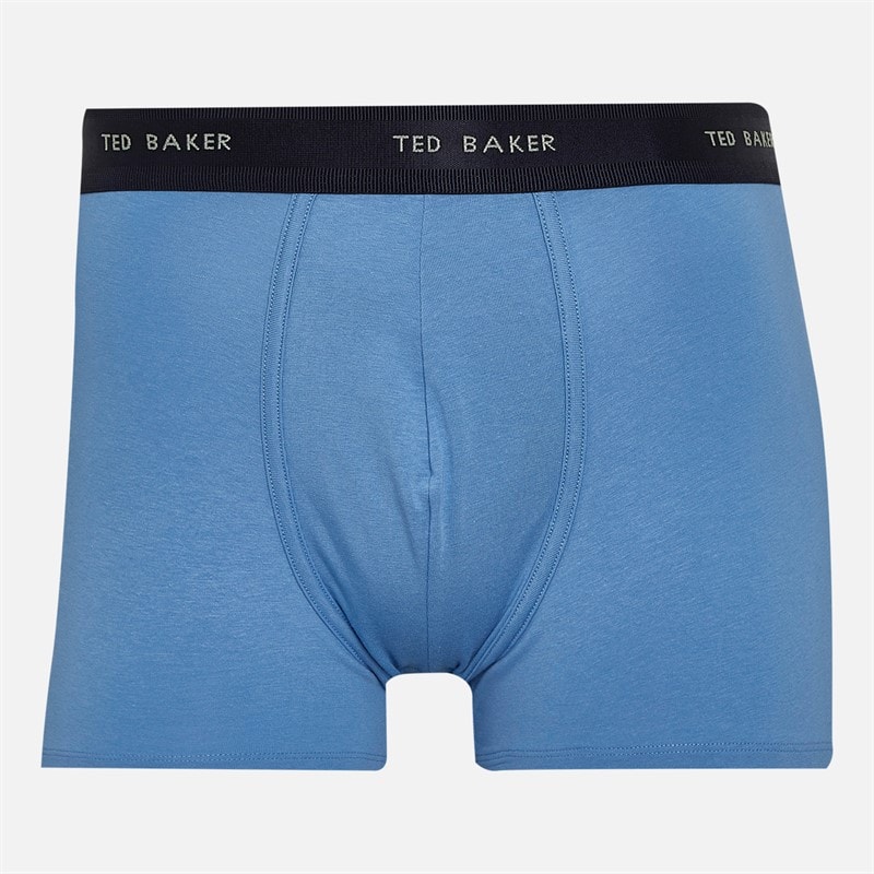 Ted Baker Mens Four Pack Cotton Trunks Navy/Estate Blue/Riviera Navy - Image 3