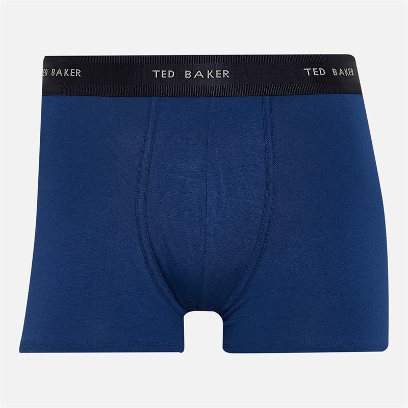 Ted Baker Mens Four Pack Cotton Trunks Navy/Estate Blue/Riviera Navy - Image 4