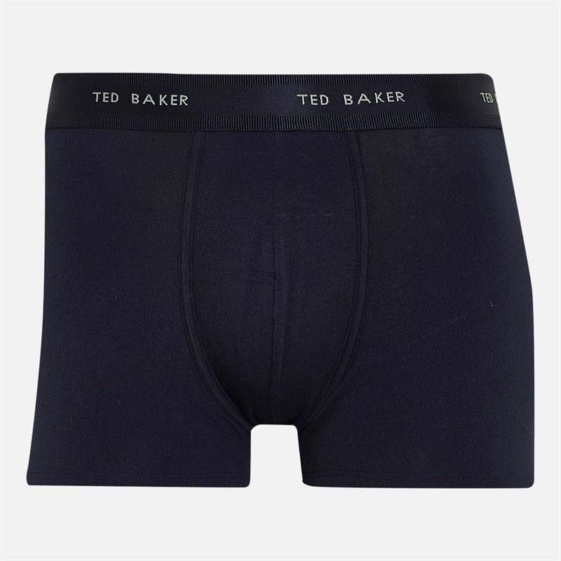 Ted Baker Mens Four Pack Cotton Trunks Navy/Estate Blue/Riviera Navy - Image 5
