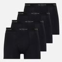 Ted Baker Mens Four Pack Cotton Trunks Black/Black/Black/Black