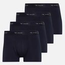 Ted Baker Mens Four Pack Cotton Trunks Navy/Navy/Navy/Navy