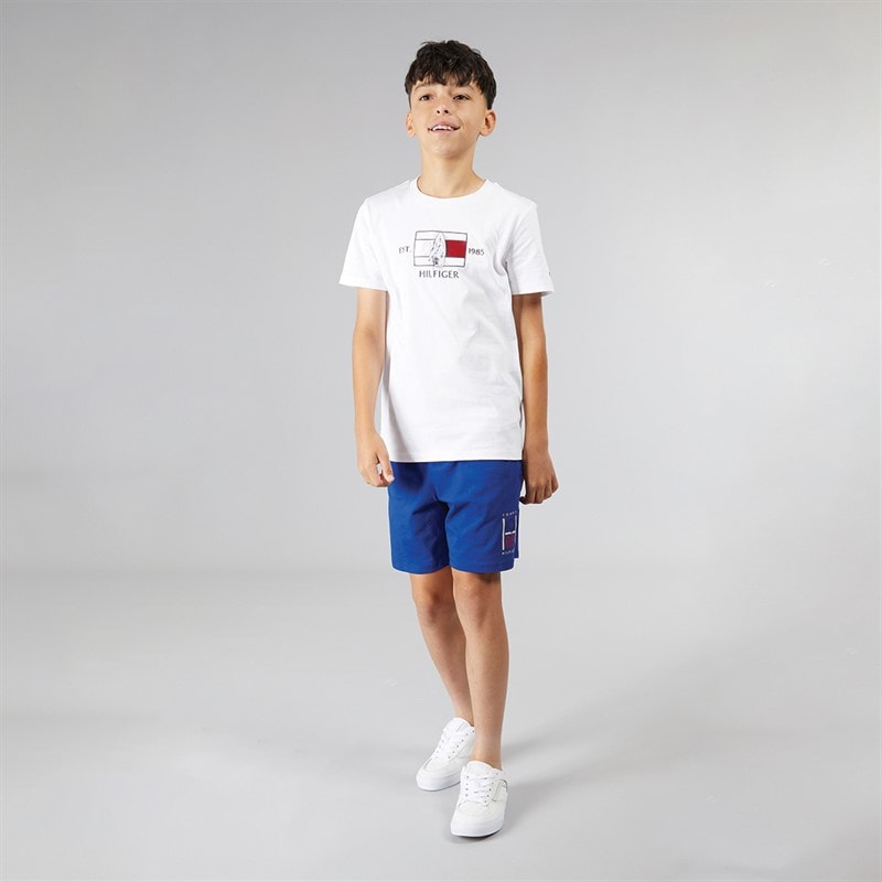 Tommy Hilfiger Boys Graphic Sweat Shorts Wedge Blue - Image 4