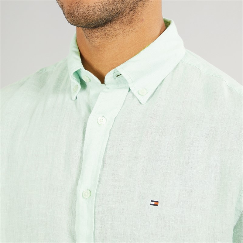 Tommy Hilfiger Mens Long Sleeve Shirt Opal Green - Image 3