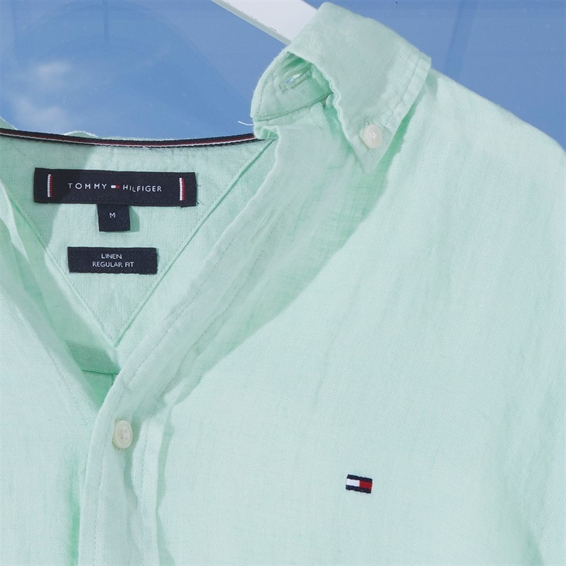 Tommy Hilfiger Mens Long Sleeve Shirt Opal Green - Image 5