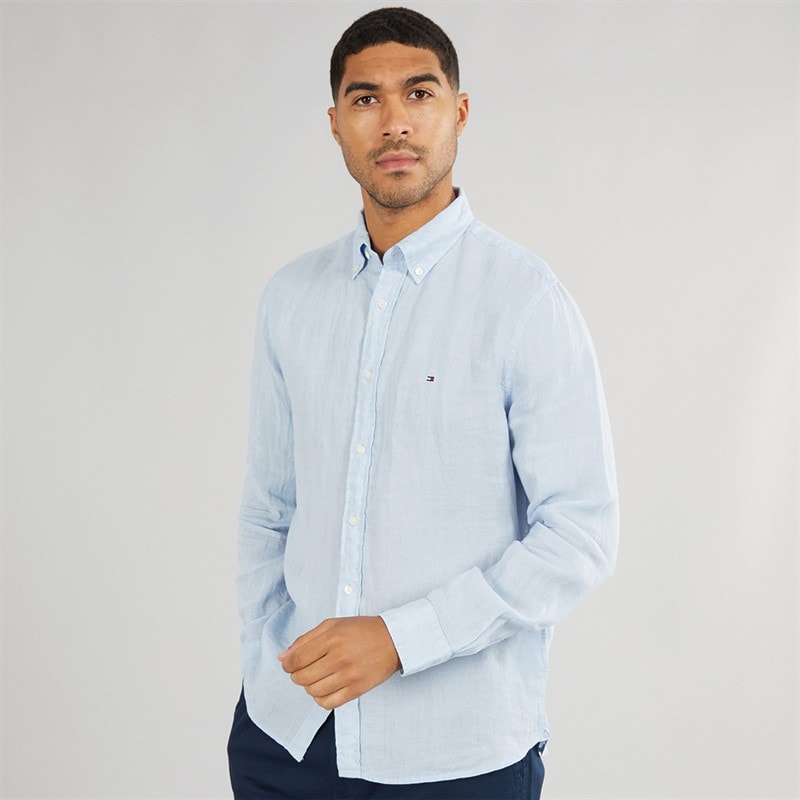 Tommy Hilfiger Mens Long Sleeve Shirt Breezy Blue - Image 1