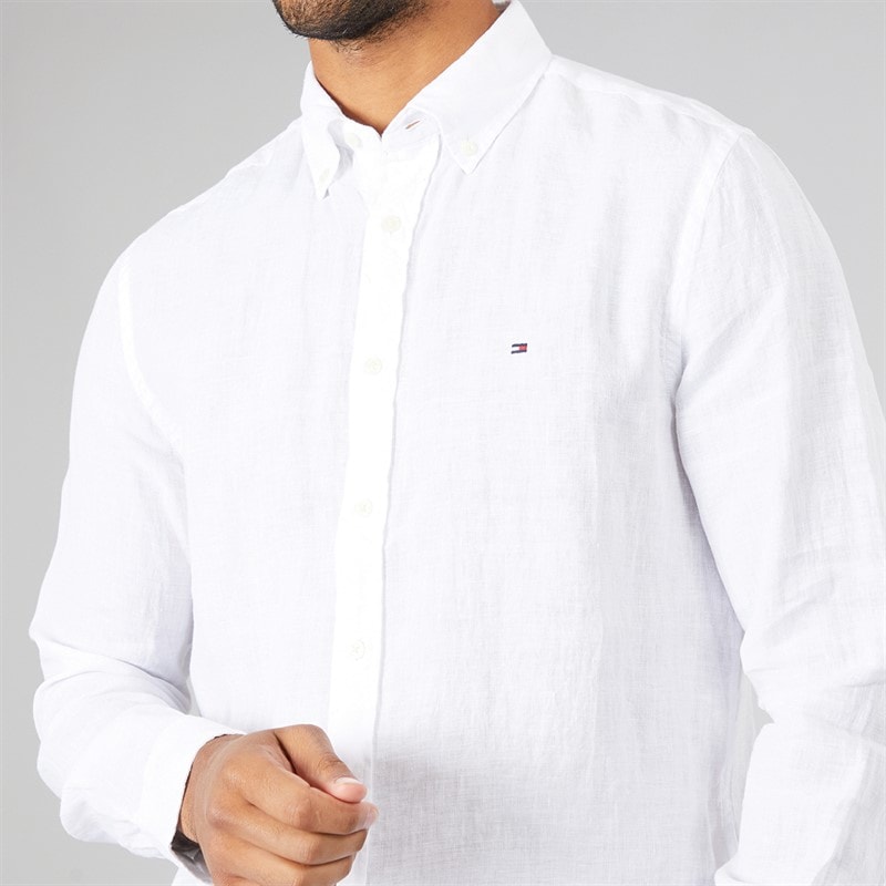 Tommy Hilfiger Mens Long Sleeve Shirt Optic White - Image 3