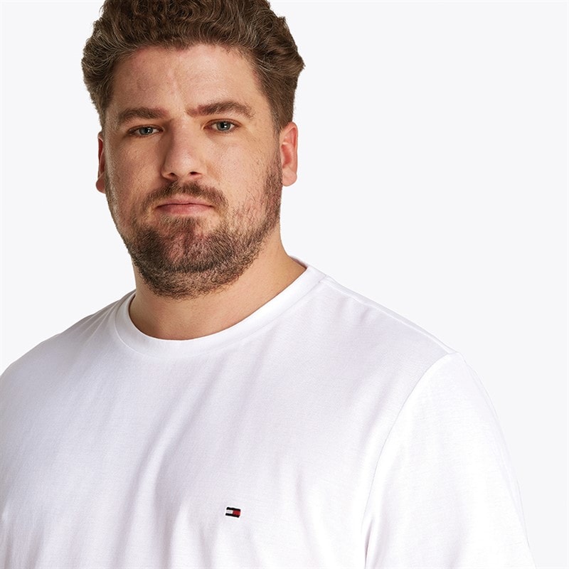 Tommy Hilfiger Mens Plus Size Global Stripe T-Shirt White - Image 2