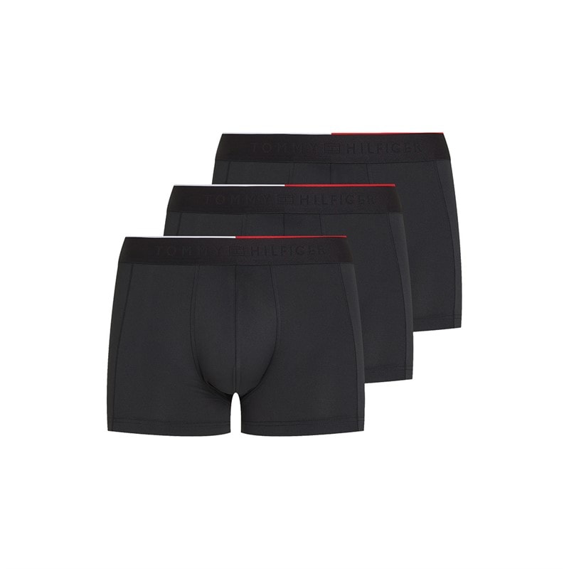 Tommy Hilfiger Mens Three Pack Boxer Trunks Black/Black/Black - Image 1