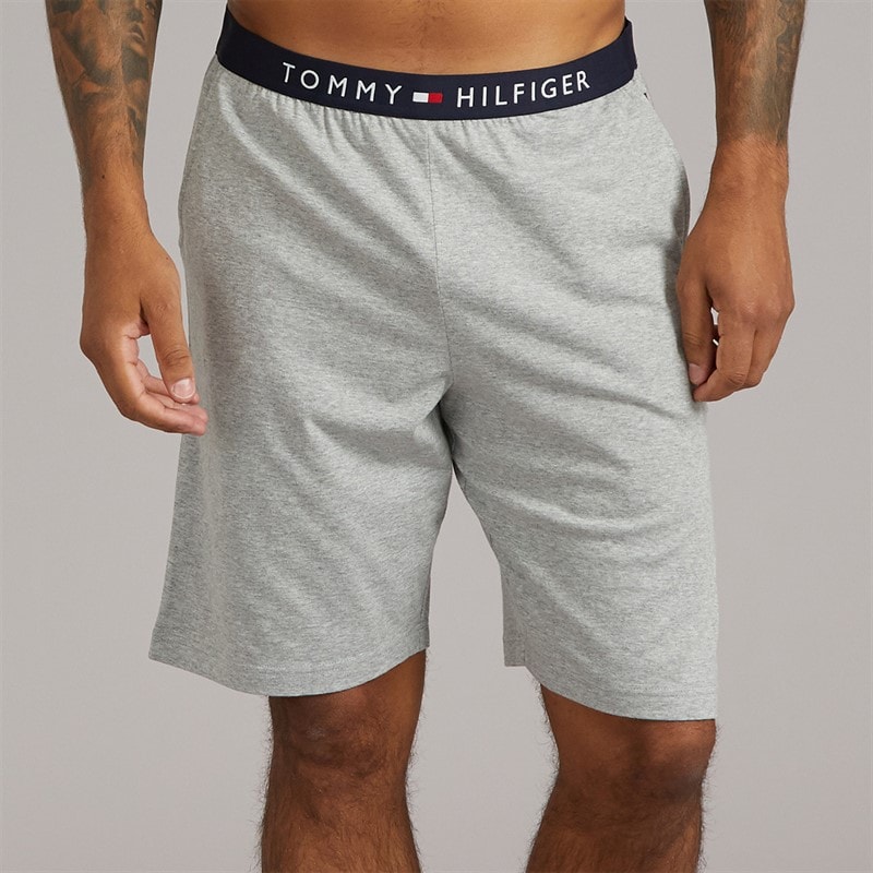Tommy Hilfiger Mens Jersey Lounge Shorts Light Grey Heather - Image 1