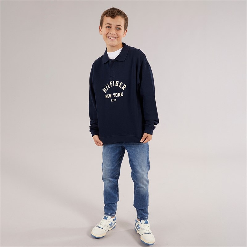 Tommy Hilfiger Junior Boys Graphic Sweatshirt Dark Night Navy - Image 3