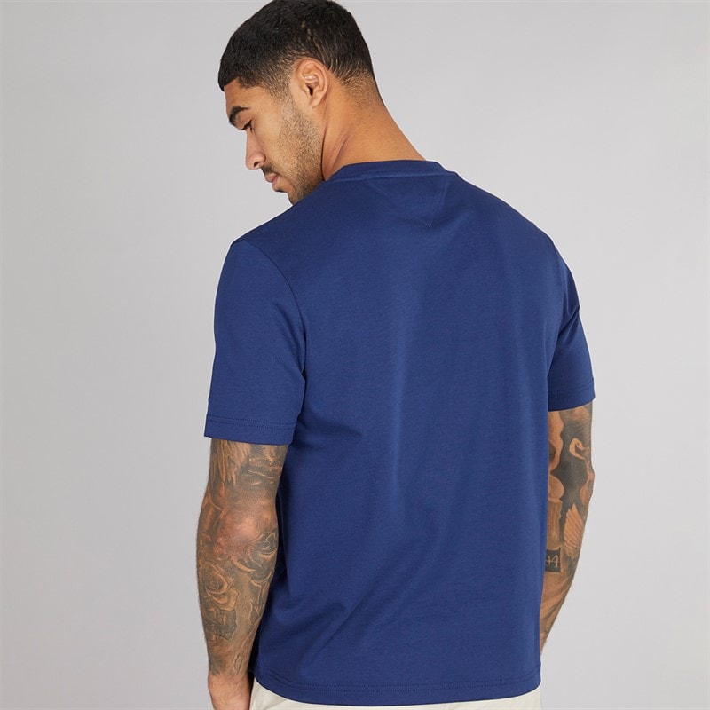 Tommy Hilfiger Mens Varsity Hilfiger T-Shirt Preppy Navy - Image 3