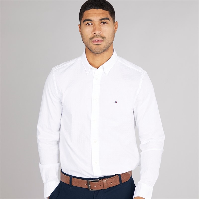 Tommy Hilfiger Mens Dobby Structure Shirt Th Optic White - Image 3