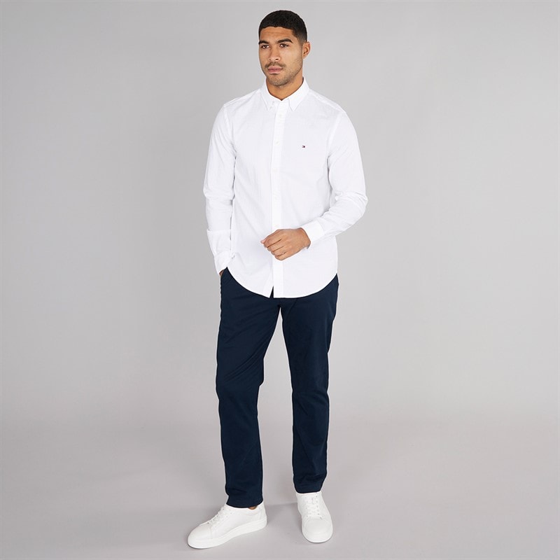 Tommy Hilfiger Mens Dobby Structure Shirt Th Optic White - Image 4