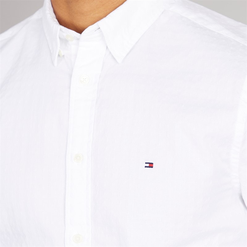 Tommy Hilfiger Mens Dobby Structure Shirt Th Optic White - Image 5