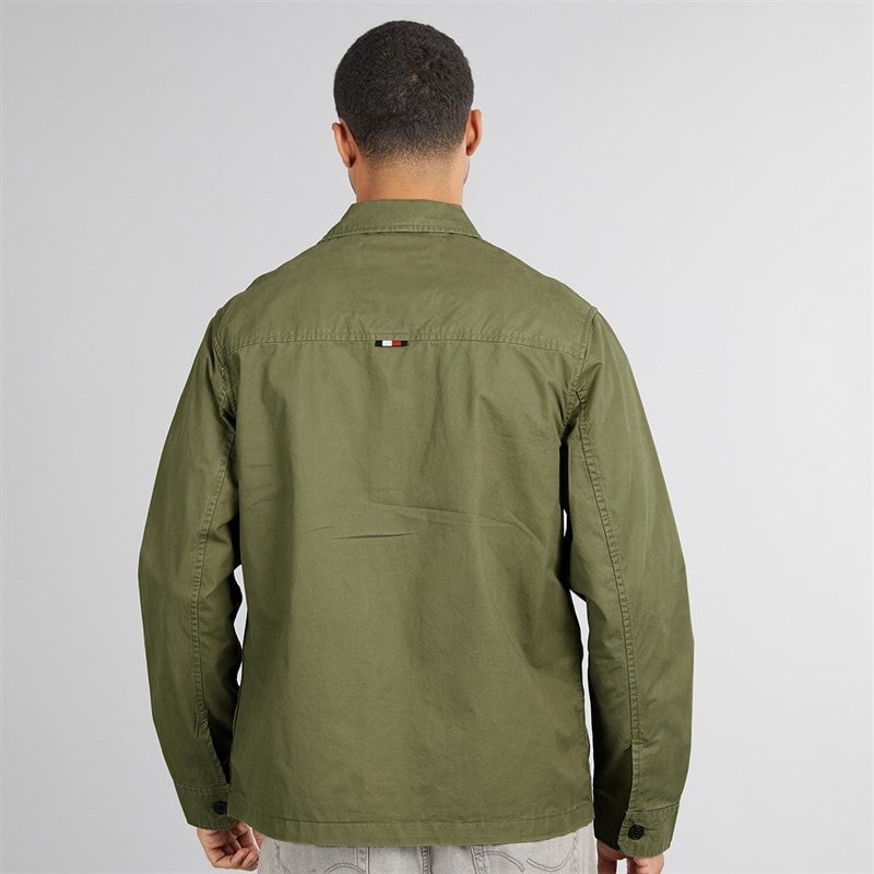 Tommy Hilfiger Mens Cotton Twill Shirt Jacket Battle Green - Image 2