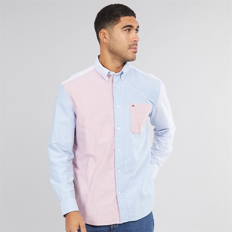 Tommy Hilfiger Mens Americana Blocking Shirt Shirt Blue/Multi - Image 3