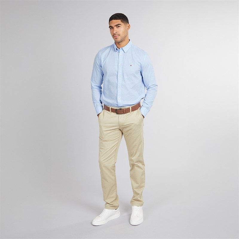 Tommy Hilfiger Mens Dobby Structure Shirt Sweet Blue - Image 4