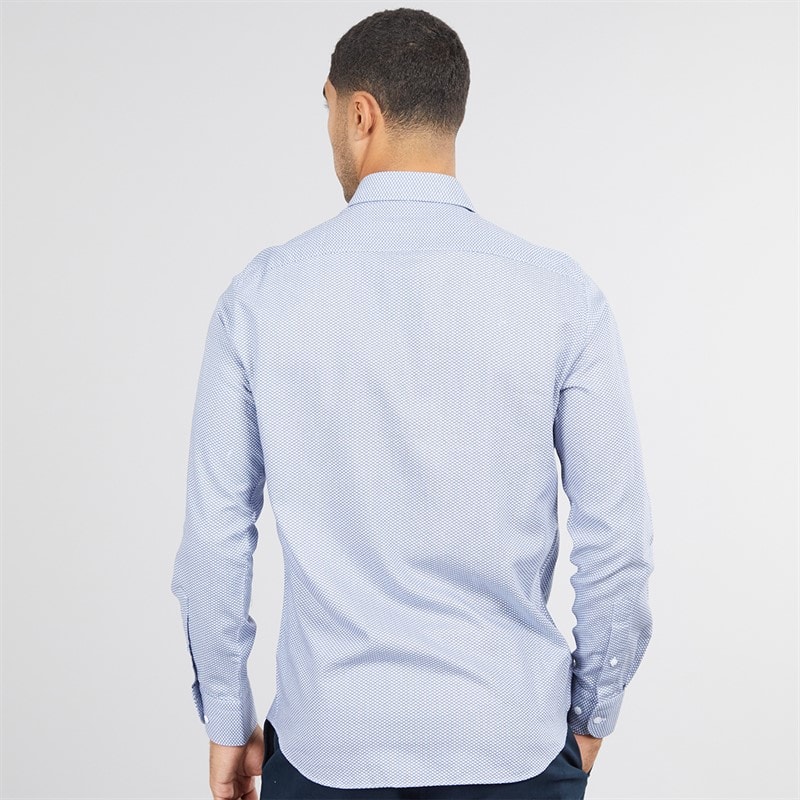 Tommy Hilfiger Mens Twill Geo Shirt Optic White/Preppy Navy - Image 2