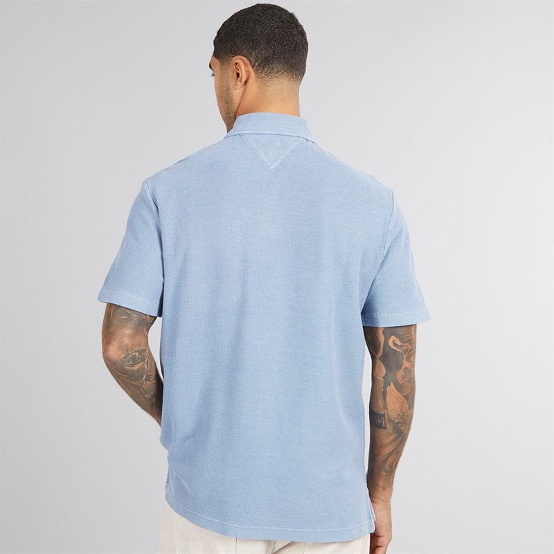 Tommy Hilfiger Mens Riviera Classic Fit Polo Shirt Brisk Blue - Image 2