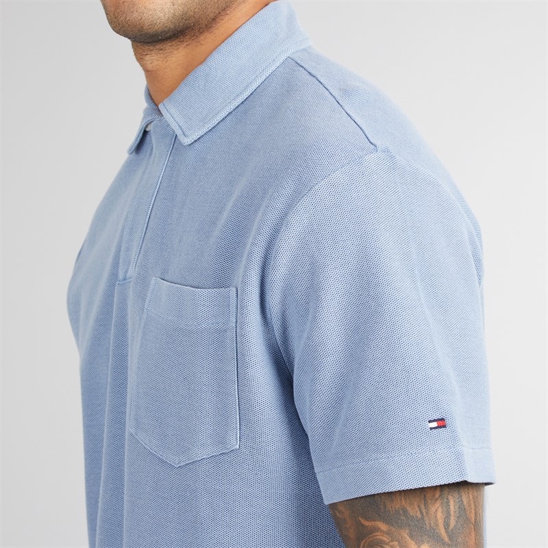 Tommy Hilfiger Mens Riviera Classic Fit Polo Shirt Brisk Blue - Image 3