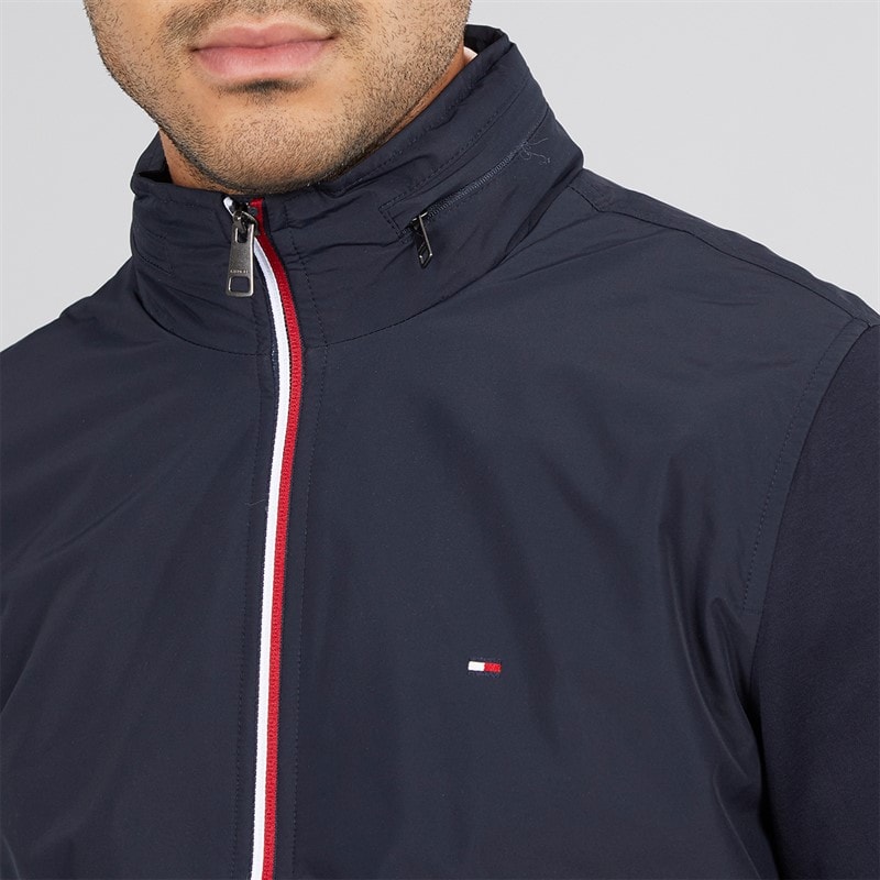 Tommy Hilfiger Mens Mix Media Harrington Zip Through Jacket Desert Sky - Image 3