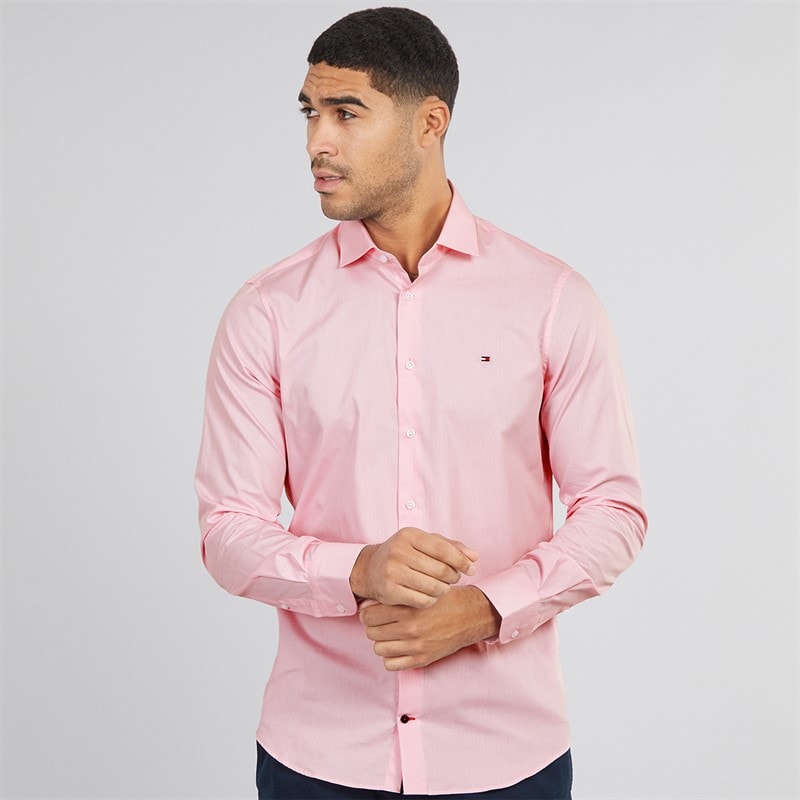 Tommy Hilfiger Mens Shirt Optic White/Classic Pink - Image 1