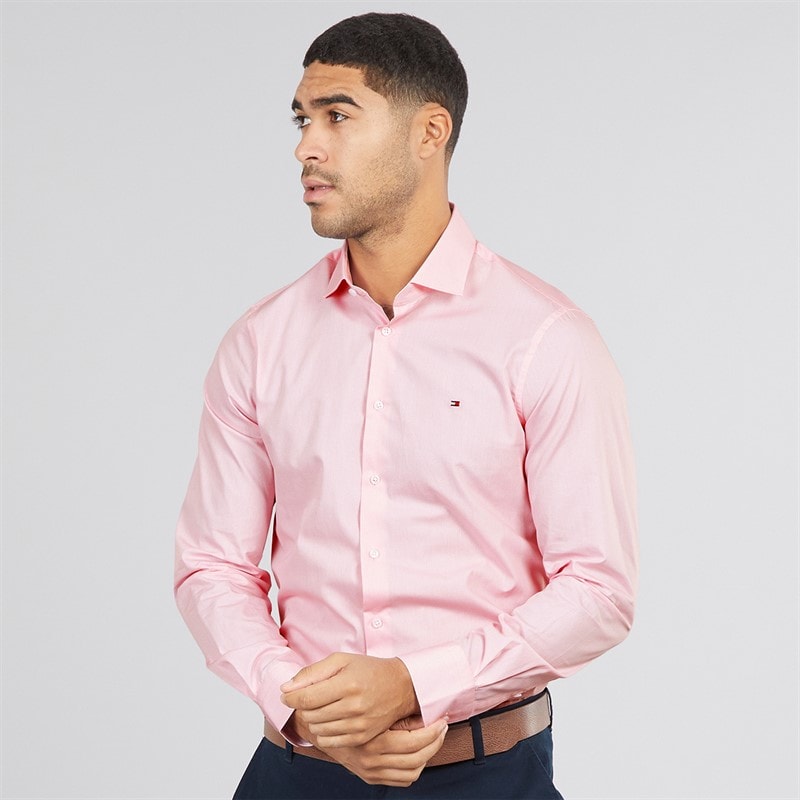 Tommy Hilfiger Mens Shirt Optic White/Classic Pink - Image 3