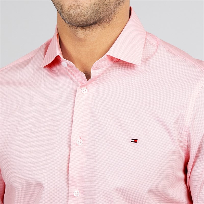 Tommy Hilfiger Mens Shirt Optic White/Classic Pink - Image 5