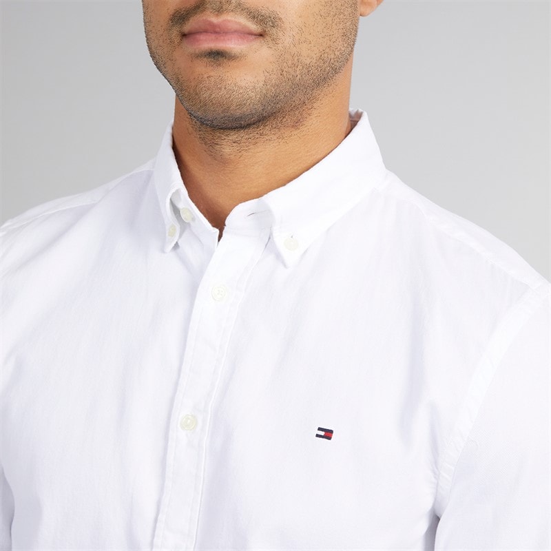 Tommy Hilfiger Mens Flex Dobby Shirt Th Optic White - Image 3